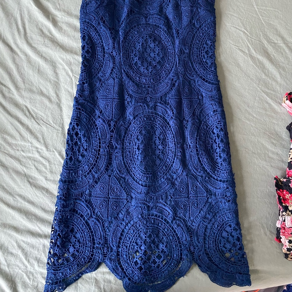 Navy Blue Lace Dress